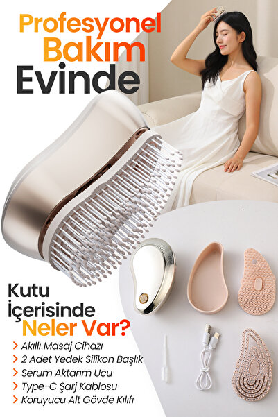 Dorimo Seressé Elektrikli Serum Püskürtmeli Ve Masajlı Tarak – Titreşimli Saç Bakım Cihazı - Saç Düzleştir