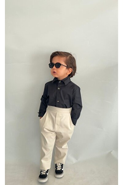 favorimkids Baby Kids Cream Long Sleeve Pantalon Shirt Suit 1-5 Years Old New4