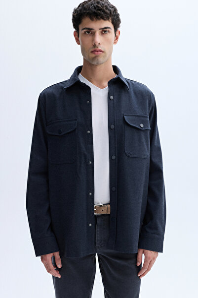 Mudo قميص كاجوال بجيوب مزدوجة وقصة عادية