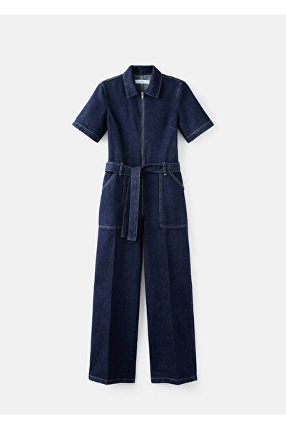 MANGO Woman Kemerli denim tulum