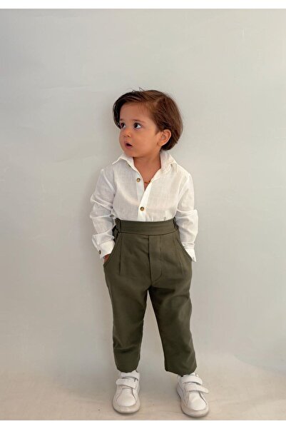 favorimkids Baby Kids Cream Long Sleeve Pantalon Shirt Suit 1-5 Years Old New6