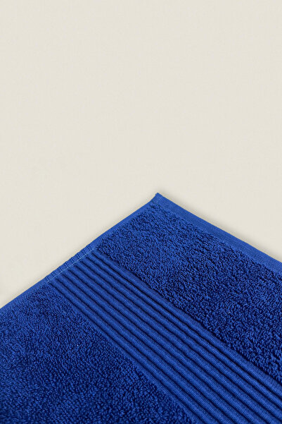 Ellaline Bath Towel 100% Cotton Certified Striped Border 70X140Cm - Navy Blue (1 Piece)