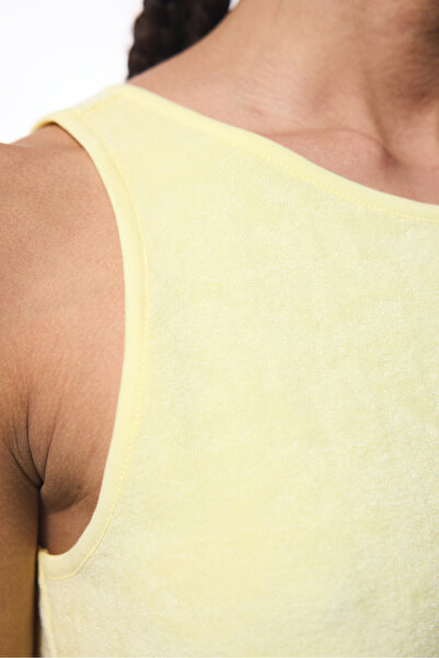 Penti Κίτρινο Πετσέτα Κοντό Πετσέτα Φόρεμα με λαιμόκοψη