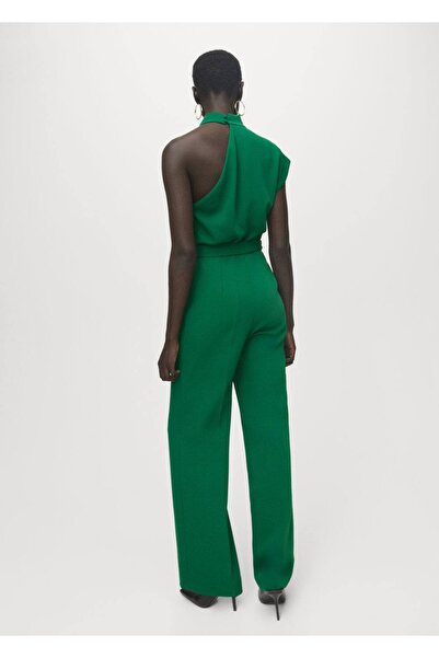 MANGO Woman Kemerli asimetrik uzun tulum