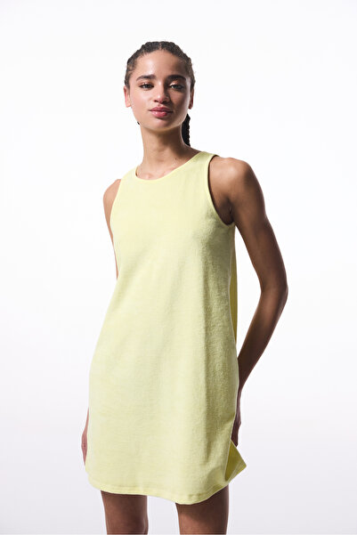 Penti Κίτρινο Πετσέτα Κοντό Πετσέτα Φόρεμα με λαιμόκοψη