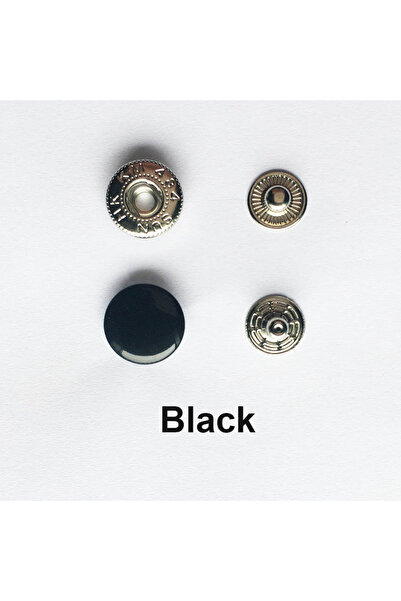 Choice34 طقم أزرار كبس جلد سوداء 50 قطعة، مقاس 10 مم، وأزرار كبس معدنية 10 مم...