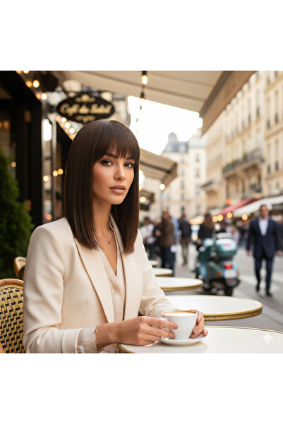 Mina Peruk Fiber Sentetik Tepelik - Açık Kahverengi