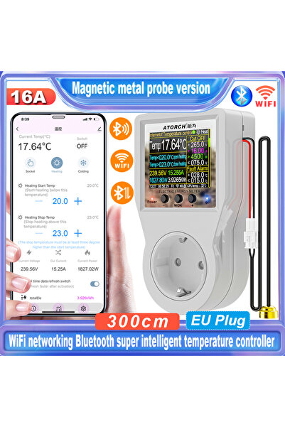 Choice 3M Metal EU 16A Tuya WIFI Smart Thermostat Socket Outlet Plug Remote T...