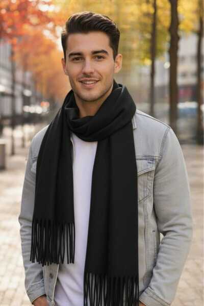 Trenderrs Unisex Soft Textured Tasseled Winter Boucle Scarf Shawl Set of 2