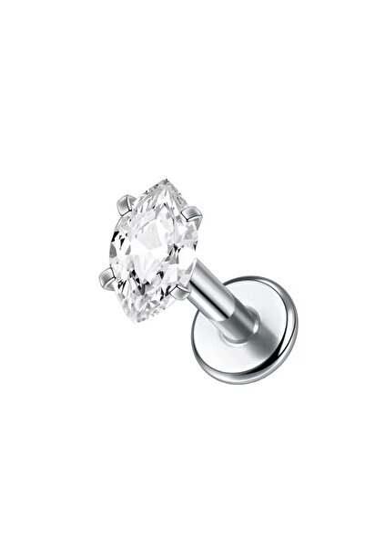 Bylin %100 316 L Cerrahi Çelik Markiz Zirkon Labret Piercing Takısı (TAŞ ÇAPI...