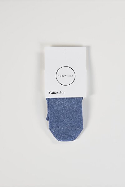 Forwena Сині блискучі без швів жіночі шкарпетки Quarter Half Sock
