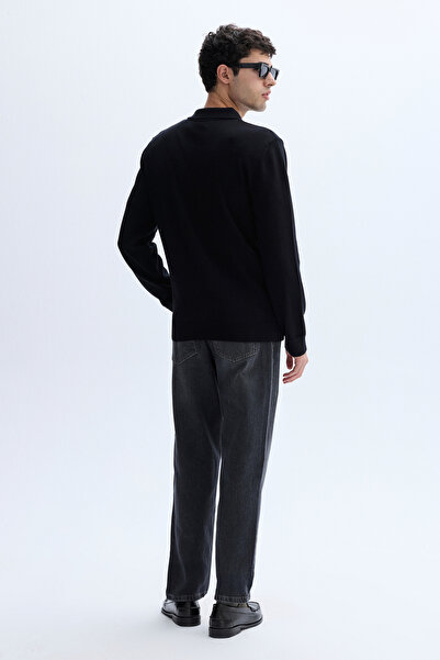 Mudo Zippered Polo Neck Knitwear Sweater