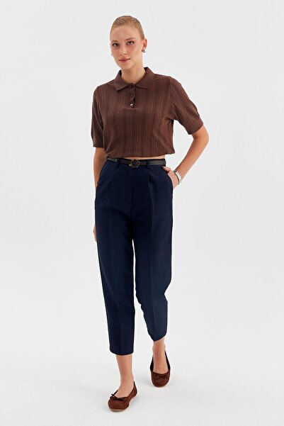 Nish&Chic Slim Belted Trousers