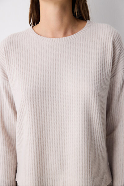 Penti Alia Light Gri Sweatshirt Pijama Üstü