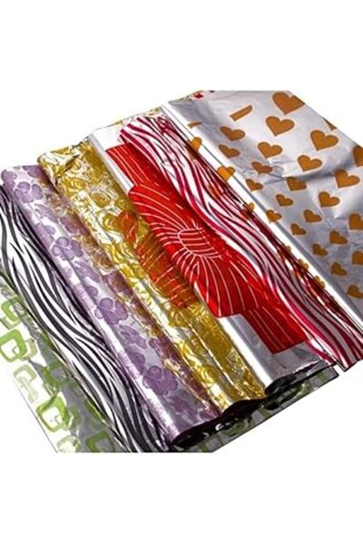 Genel Markalar Metalize Hediye Poşet Paketi 35x50cm Kendinde Bantlı Renkli Hediye Paketi 100'lü