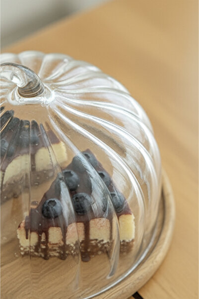 Perotti Leone Pumpkin Acacia Base Glass Cake Pan 28 cm Giant Size