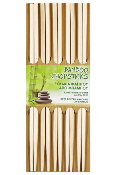 G Glixicom Set 5 Perechi Betisoare Chinezesti din Bambus Natur 23,3 cm