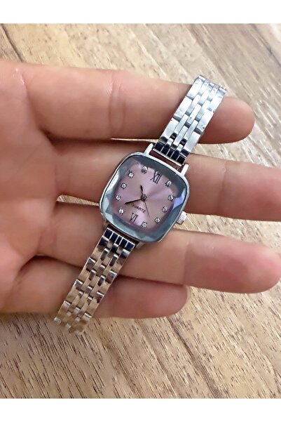 LOOQ Retro Kordon Tasarım Şık Taşlı Kadran Kadın kol saati