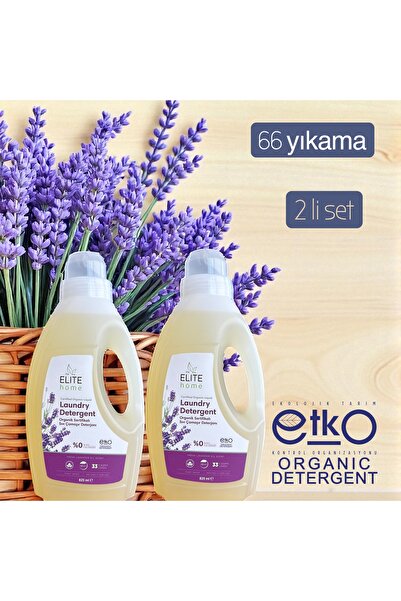 The Elite Home Organik Sertifikalı Sıvı Çamaşır Deterjanı 825 ml (LAVANTA) X2