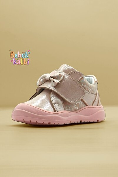 NİNO BEBE hakiki deri ortopedik taban ilk adım kurdeleli kız bebek ayakkabısı
