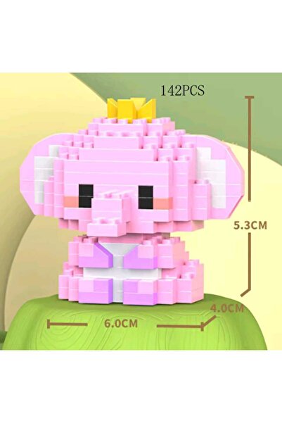 BTİCARET Bricks Mini Yapı Oyuncak Uyumlu Pembe Fil Blok Seti 142 Parça