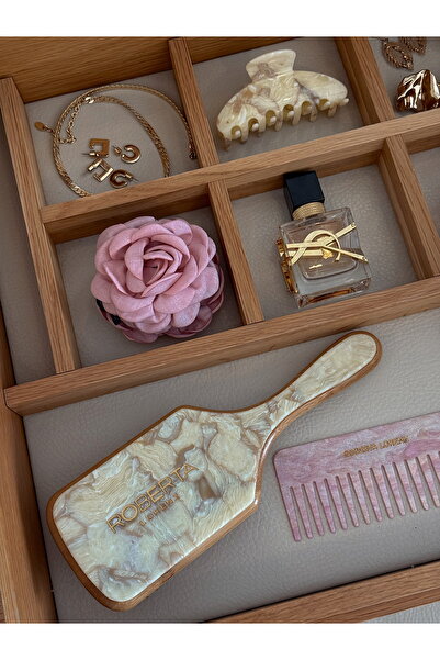 Roberta Lorenz Kadın Roberta lorenz Yazılı Asetat Bambu Saç Tarağı