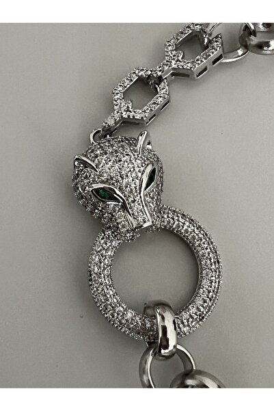 tones official Green Eyed Zircon Stone Tiger-Jaguar-Tiger Bracelet