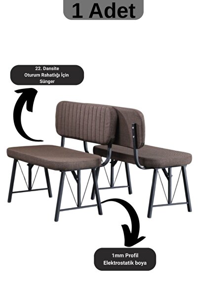 Parlazonhome Elfin Mutfak , Yemek Odası Bahçe Balkon Otel Restoran Kafe Bench, Puf, Sırtlı Bench -1 Adet Kahve