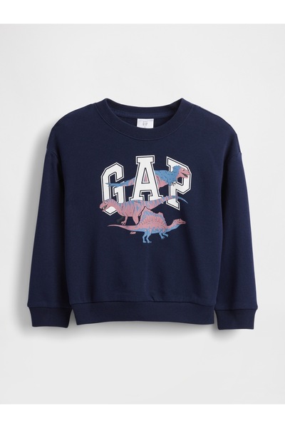 GAP Erkek Bebek Lacivert Relaxed Logo Sweatshirt