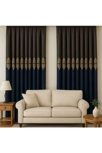 Taç Важкі штори з візерунком (1/3 щільна складка, ОДНЕ КРИЛО 1 м) (Вкажіть розмір, будь ласка)