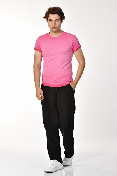 Zegy Ανδρικό T-Shirt με κοντό μανίκι Crew - Ροζ