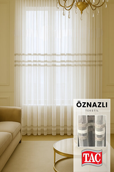 Taç Şerit Desen Bambu Zemin Tül Perde (1/3 SIK PİLE BOY ÖLÇÜSÜNÜ SORULAR KISMINDAN YAZINIZ LÜTFEN)