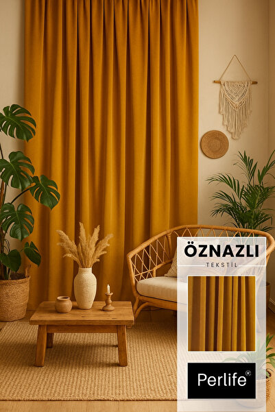 perlife Sarı Bağlama Kollu Fonluk Kumaş