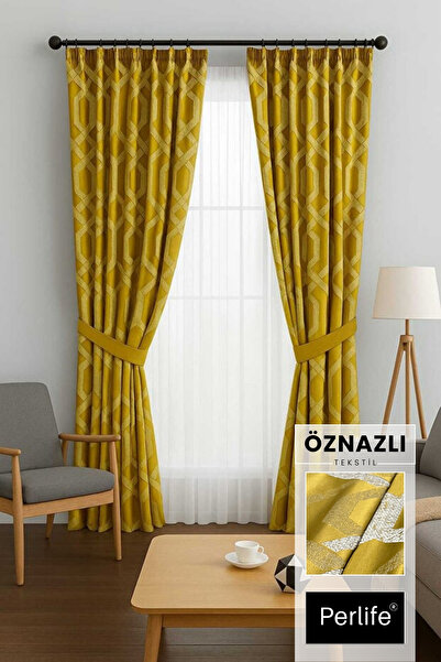 Taç Ağır Gramajlı Fon Perde(PİLESİZDÜZDİKİMKORNİŞE UYGUN KOL BAĞI İLEBİRLİKTE...