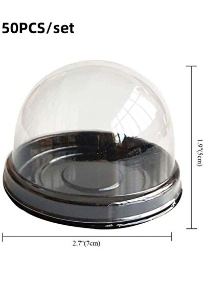 Choice 50 قطعة من صناديق الكيك البلاستيكية السوداء، صناديق تغليف هدايا لوازم الحفلات، تستخدم لحفلات الزفاف والولادة