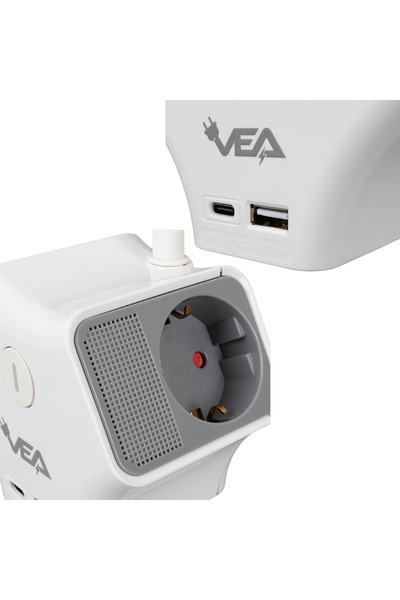 nelerbulurum YÜKSEK KALİTELİ 3'LÜ USB+TYPEC AÇMA KAPAMA TUŞLU AKIM KORUMALI 1.5METRE GRUP PRİZ 3680 Watt 16 AMPER