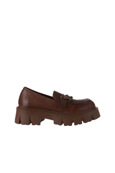 Bueno Shoes Taba Deri Kadın Dolgu Topuklu Ayakkabı 01wv4603