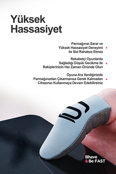 Bhave Hybrid Fingerring-1 Pair-Turquoise-Pubg Finger Gloves- with Storage Box- Sweat-Proof Gamer Fingerring