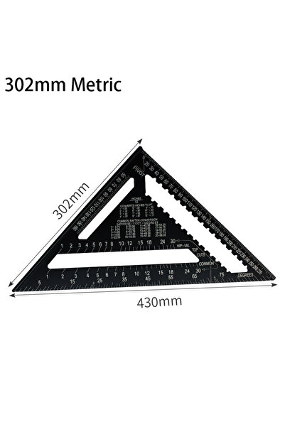 Choice أداة قياس تخطيط النجار المربعة 12 بوصة 12/7 بوصة، مسطرة مثلثية معدنية من سبائك معدنية، منقلة