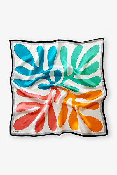 Genel Markalar İpek Leaf %100 Ipek Fular 55x55cm Tek Ebat Turuncu