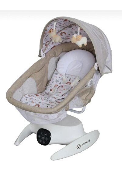 BabyHope TURHAN BEBE Otomatik Sallanır Kumandalı Beşik Gri