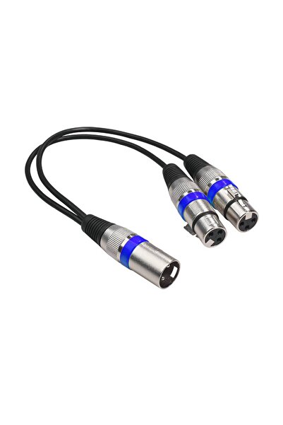 Choice Blue 30CM XLR Splitter Male to Dual Female,3 Pin XLR Male to Female Splitter Audio Adapter Cable for