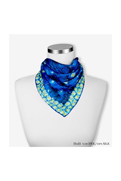 Galiga Van Gogh Stars %100 Ipek Fular 55x55cm '"Art On Silk"