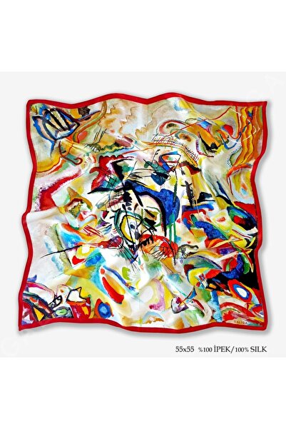 Galiga Composıtıon %100 Ipek Fular 55x55cm 'art On Silk'