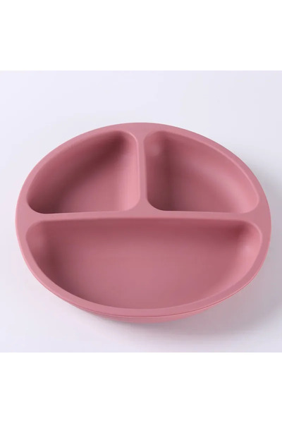 Choice أدوات مائدة سيليكون وردية اللون، طبق عشاء للأطفال، طبق عشاء مقسم، أدوا...