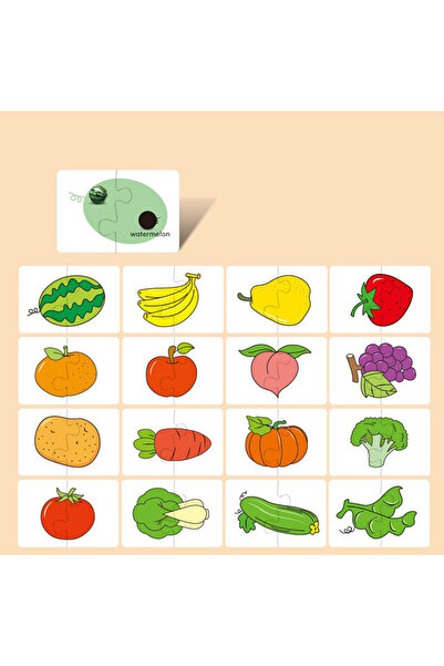 Choice لعبة فواكه مونتيسوري للأطفال الصغار مكونة من 16 قطعة من بطاقات الألغاز...