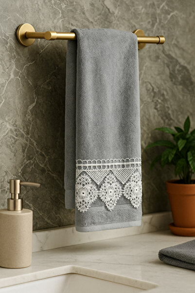 Çeyiz Bahçesi Весільний сад Османська вишивка голкою оксамитовий рушник сірий