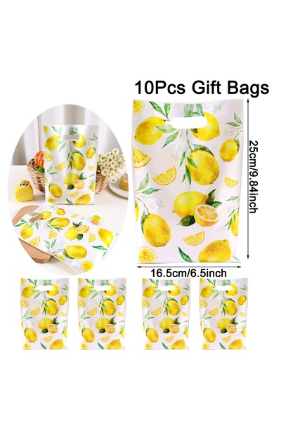 Choice 16.5 × 25 سم أخرى 10 قطع 10/20/50 قطعة أكياس هدايا الليمون الأصفر أكياس حلوى البسكويت والفواكه الصيفية للصيف