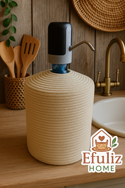 Efuliz Home Husă pentru dozator de apă cu aspect de răchită de iută, elegantă...