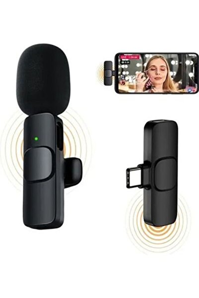 Arabest Wireless Lavalier Microphone for Type C,Noise Reduction,Plug and Play, for Mobile Phones,Black